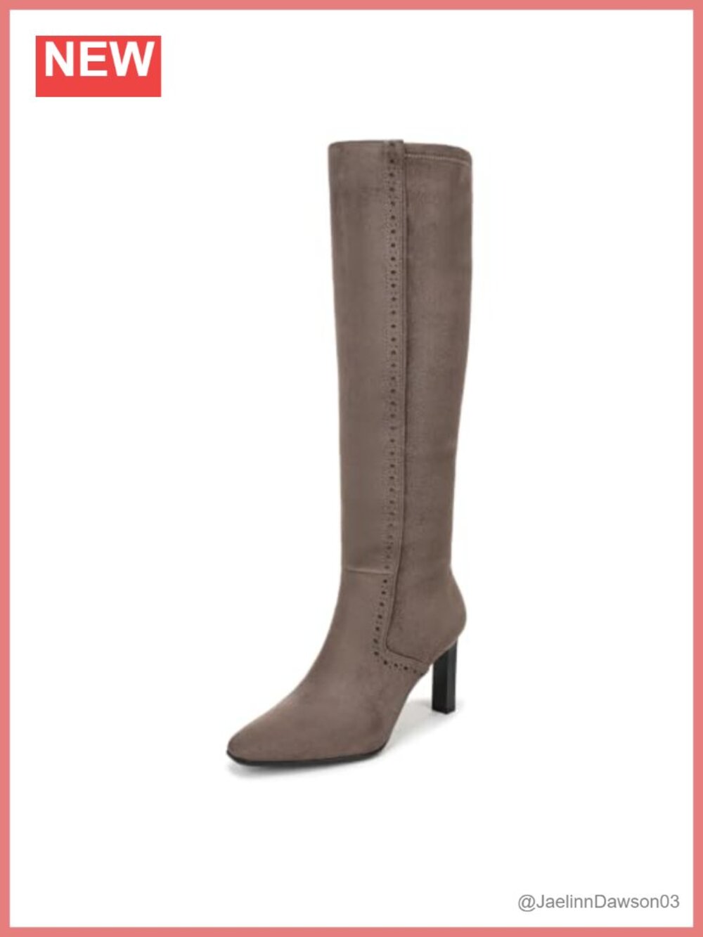 Knee High Block Heel Zip Tall Boots Faux Suede Square Toe Dress Boots